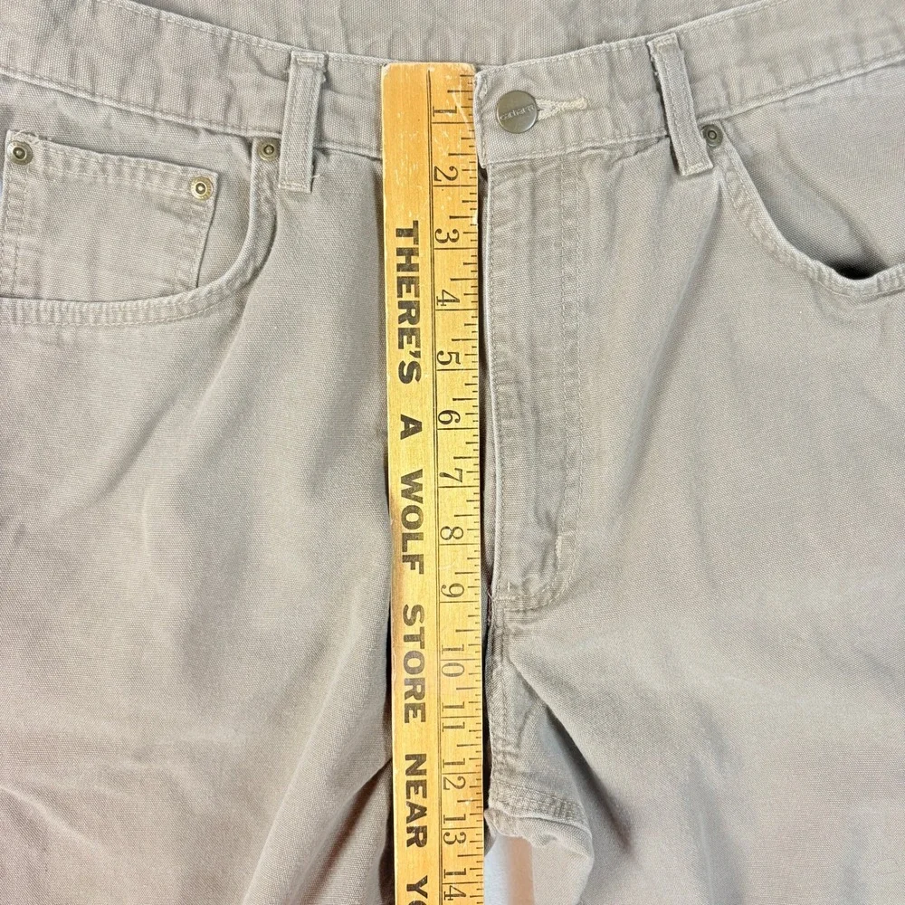 Carhartt Pants Men Sz 38x34‎ B159-MUS Mushroom Tan Canvas Carpenter Work Loose